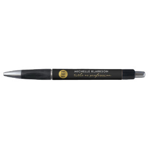 Zwart Goud Aangepaste Zakelijke Logo Naam Beroep Pen