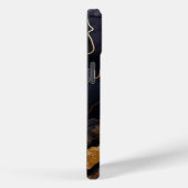 Zwart Goud Abstract Marmeren Monogram Initialen Case-Mate iPhone Case (Achterkant / Rechts)