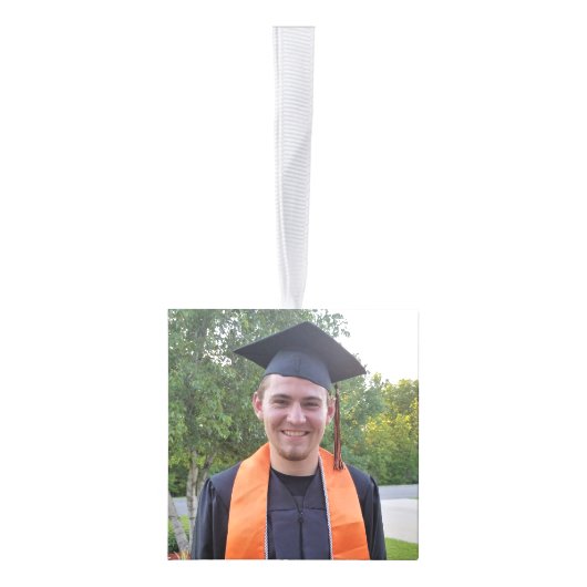 Zwart & Goud AFSTUDEERDER 5-Foto Keepsake Kubus Ornament (Rechts)