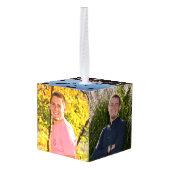 Zwart & Goud AFSTUDEERDER 5-Foto Keepsake Kubus Ornament (Achter hoekig)