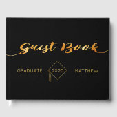 Zwart goud afstudeerfeest klasse 2025 gastenboek (Voorkant)