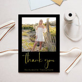 Zwart Goud Afstuderen Foto Bedankt Custom