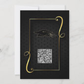 Zwart Goud Afstuderen Invitation met QR Code (Achterkant)