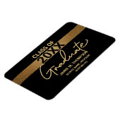 Zwart Goud Afstuderen Klasse van 2024 Magneet (Linkerzijde)