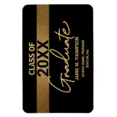 Zwart Goud Afstuderen Klasse van 2024 Magneet (Verticaal)