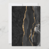 Zwart & Goud Agaat Bruiloft RSVP Kaart (Achterkant)