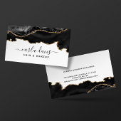 Zwart goud agaat marmer visitekaartje