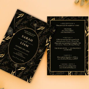 Zwart & Goud Anemone Wildflower Alles In Een Bruil Kaart