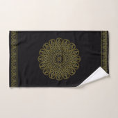 Zwart & Goud Arabesque Patroon Handdoek Set (Handdoek)