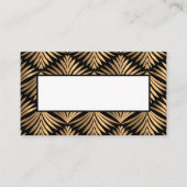 Zwart Goud Art Deco Gatsby Bruiloft Elegant Party Plaatskaartje (Voorkant)