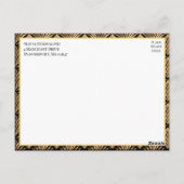 Zwart Goud Art Deco Gatsby Save The Date Briefkaart (Achterkant)