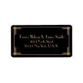 Zwart Goud Art Deco Great Gatsby Adreslabels Etiket (Voorkant)