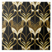 Zwart Goud Art Deco Modern Collectie Tegeltje (Voorkant)