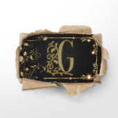 Zwart Goud Art Deco Sparkle Monogram Visitekaartje