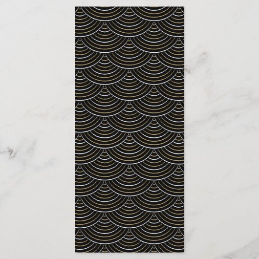 Zwart Goud Art Deco String Lights Flat Menu (Achterkant)