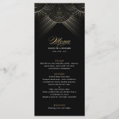 Zwart Goud Art Deco String Lights Flat Menu (Voorkant)