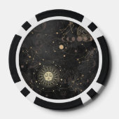 Zwart goud astrologisch patroon poker chips (Achterkant)