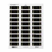 Zwart & Goud Baby's Adem Trouwadreslabels Etiket (Full Sheet)