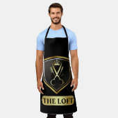 Zwart & Goud Barber Shop Schort (Gedragen)