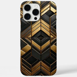 Zwart goud bling retro iPhone 16 pro max hoesje