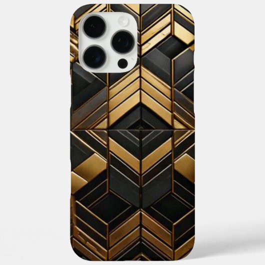 Zwart goud bling retro Case-Mate iPhone case (Achterkant)