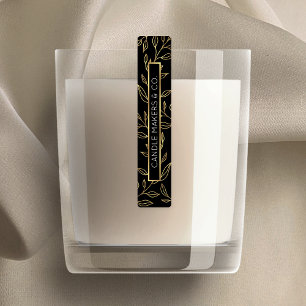 Zwart & Goud Bloemen Dunne Doos Verzegeling Produc Labels