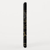 Zwart Goud Bloemen Gepersonaliseerd Case-Mate iPhone Case (Achterkant/rechts)