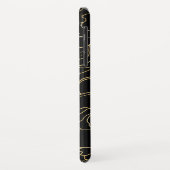 Zwart Goud Bloemen Gepersonaliseerd Case-Mate iPhone Case (Achterkant/links)