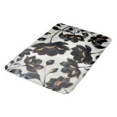 Zwart & Goud Bloemen Greige Elegant Dark Moody Badmat (Gekanteld)