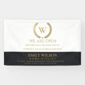 ZWART GOUD BLOEMEN LAUREL KRANS INITIAAL HEROPENIN SPANDOEK (Horizontaal)