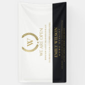 ZWART GOUD BLOEMEN LAUREL KRANS INITIAAL HEROPENIN SPANDOEK (Verticaal)