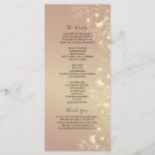 Zwart Goud Bloemen Wedding Ceremony Programma (Achterkant)