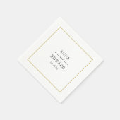 Zwart Goud Blok Bruid en bruidegom Bruiloft Servet (Hoek)