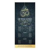 Zwart goud bodhi Leaf OM-symbool YOGA-prijslijst Reclamekaart (Voorkant)