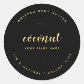 Zwart goud body boter verpakking label (Voorkant)