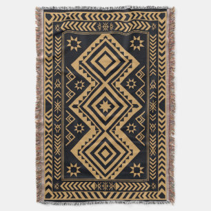 Zwart Goud Boho Abstract Oppervlaktestructuur Deken