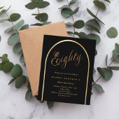 Zwart goud boog script 80ste verjaardag uitnodigin