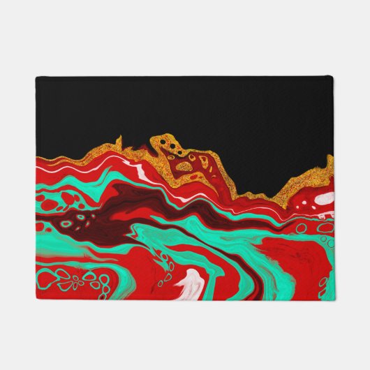 Zwart, goud, Bourgogne, marmer Artn Deurmat (Voorkant)