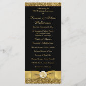 Zwart Goud Bruiloft Jubileum Vow Verlenging Progra Programma (Voorkant)