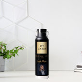 Zwart goud business logo naam handtekening foto waterfles