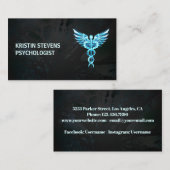 Zwart Goud Caduceus Symbool Medisch Visitekaartje (Voorkant / Achterkant)