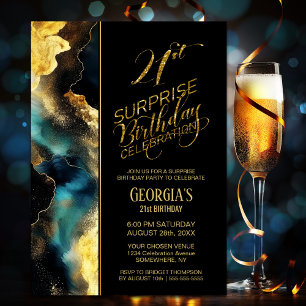 Zwart Goud Celestial Surprise 21e Verjaardagsfeest Kaart