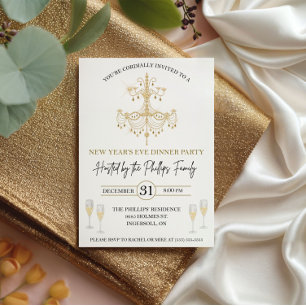 Zwart & Goud, Champagne, Oud en Nieuw-feest Kaart
