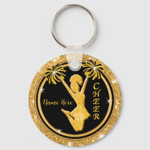 Zwart, Goud Cheer Cadeau-ideeën Bulk Korting Cheer Sleutelhanger