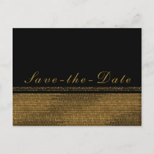 Zwart & goud chique glanzende glam save-the-date aankondigingskaart