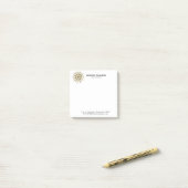 Zwart & Goud  Circle Mandala Post-it® Notes (Op bureau)