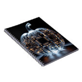 Zwart Goud Circuit Board Glas Pompoen Notitieboek (Rechterzijde)