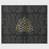 Zwart goud Classy Royal Style Wrapping Paper Cadeaupapier (Vlak)