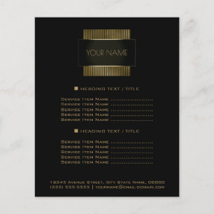 Zwart Goud Conceptueel Minimaal Naam Geometrie Flyer