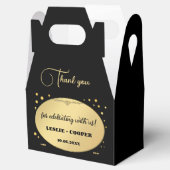 Zwart Goud Confetti Bruiloft Dank u Bedankdoosjes (Geopend)